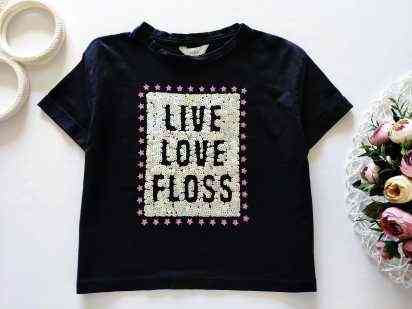 7,8 років, зріст 122-128 Дитячий топ у паєтках