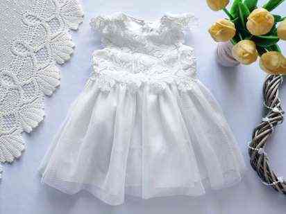 3-12 міс, Біла дитяча сукня на хрестини