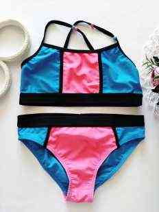 8,9 років, зріст 134 Дитячий роздільний купальник для дівчинки