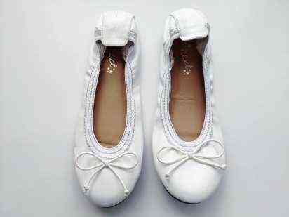 34 (22 см) Белые балетки для девочки
