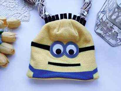 1-3 роки, Шапка з міньйонами на холодну осінь