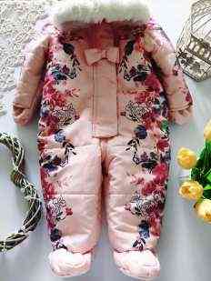 9\12 мес, рост 74\80 Теплый демисезонный комбинезон