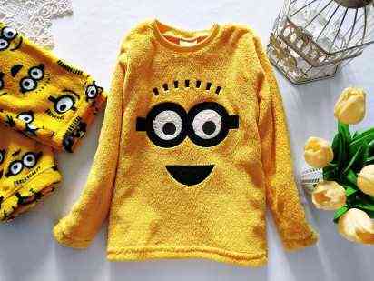 5,6 років, зріст 110-116 Тепла махрова піжама з міньйонами