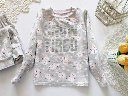 5,6 лет, рост 110,116 Пижама в снеговичках