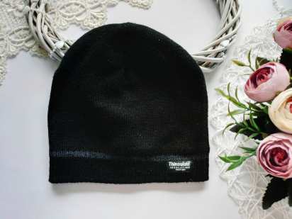 3,4 роки Чорна тепла шапка на флісі