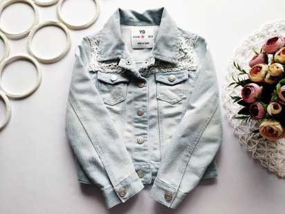 4,5 лет, рост 110 Голубая детская джинсовка