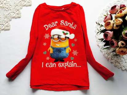 4,5 років, зріст 110 Новорічний реглан з міньйоном