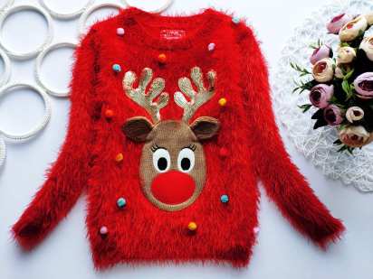 4,5 років, зріст 110 Новорічний светр із мигалкою