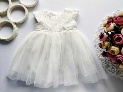 0-3 міс Біла пишна сукня