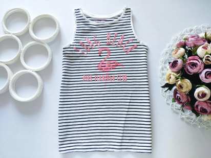 5,6 років, зріст 110,116 Смугаста майка з паєтками