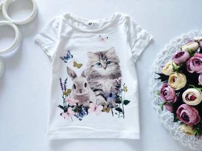 2,4 роки, зріст 98,104 Футболка з кошенятами