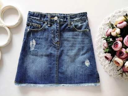 8 років, зріст 128 Рвана спідниця джинсова