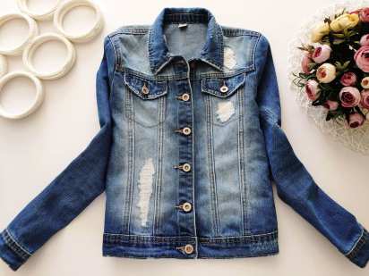 11,12 лет, рост 146,152 Модная джинсовка