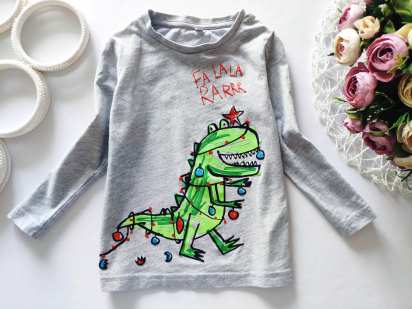 18\24 міс, зріст 86,92 Жіночий лонгслів з динозавром