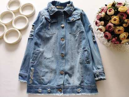 8,9 років, зріст 134,140 Подовжена джинсівка з паєтками