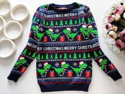 7,8 лет, рост 122,128 Свитер в динозаврах