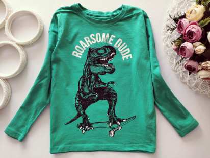4,5 лет, рост 110 Лонгслив с динозавром