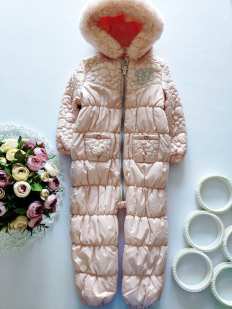 12\18 міс, зріст 80\86 Пудровий демі комбінезон