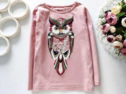 6,7 лет, рост 116,122 Лонгслив с совой