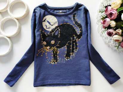 6,7 лет, рост 116,122 Лонгслив с котом