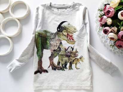 5 років, зріст 110 Лонгслів з динозавром