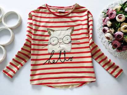 7 лет, рост 122 Лонгслив с котом