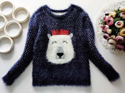 7,8 лет, рост 122,128  Свитер травка с паетками