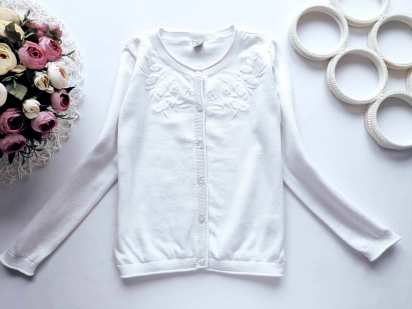 8 лет, рост 128 Белая кофта для девочки