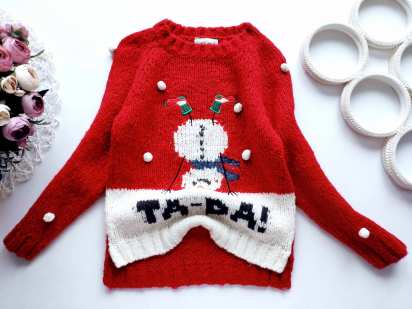 4 года, рост 104 Новогодний свитер для девочки