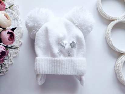6,12 міс. Біла дитяча шапка