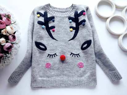 6,7 лет, рост 116,122 Милый детский свитер