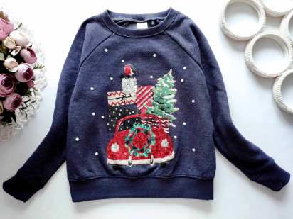 6 лет, рост 116 Новогодний свитшот оверсайз