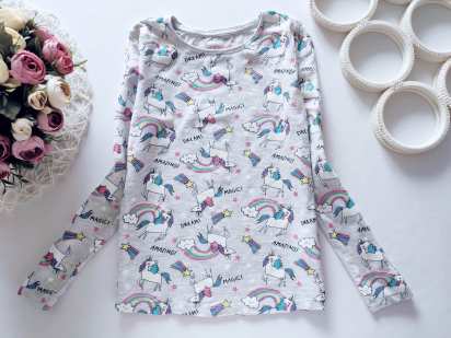 7,8 лет, рост 128 Реглан с пони единороги