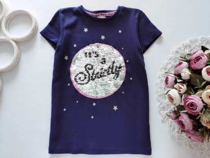 5,6 років, зріст 110,116 Футболка у паєтках