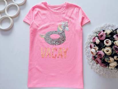 13,14 років зріст 164 Футболка з паєтками єдиноріг