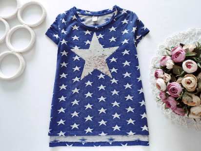 7 років, зріст 122 Футболка зірка з паєтками