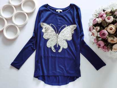 7,8 лет, рост 128 Лонгслив в 3D паетках