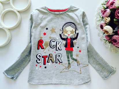 5,6 лет, рост 110,116 Лонгслив для девочки