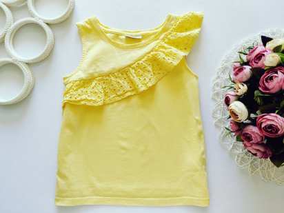 9 років, зріст 134 Лимонна футболка для дівчинки
