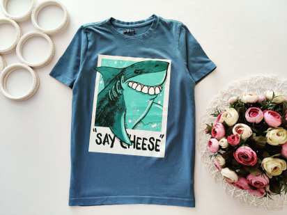 8,9 років, зріст 134 Футболка з акулою