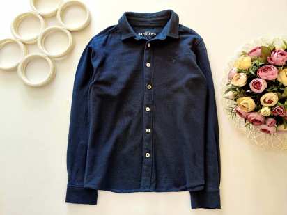 9,10 років, зріст 134,140 Фактурна синя сорочка