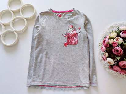 10 лет, рост 140 Лонгслив с единорогом