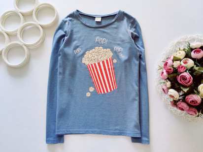 10 лет, рост 140 Лонгслив с пор корном