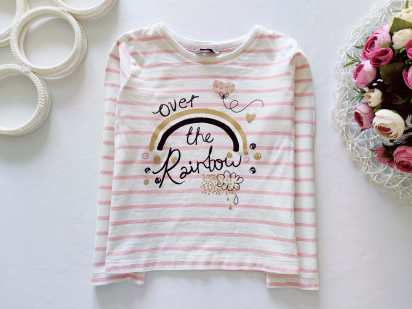 5,6 лет, рост 110,116 Полосатый лонгслив