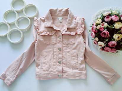 11,12 лет, рост 152 Пудровая джинсовка