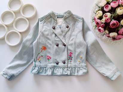 8 лет, рост 128 Голубая джинсовка