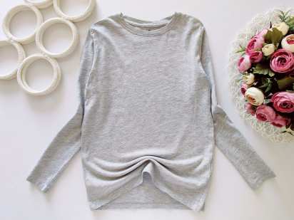 6,8 лет, рост 122,128 Серый лонгслив