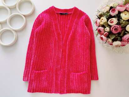 5,6 лет, рост 110,116 Розовый кардиган