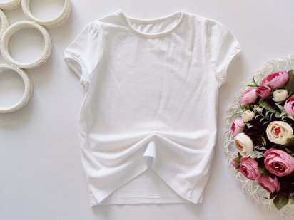 7,8 років, зріст 122,128 Біла футболка для дівчинки