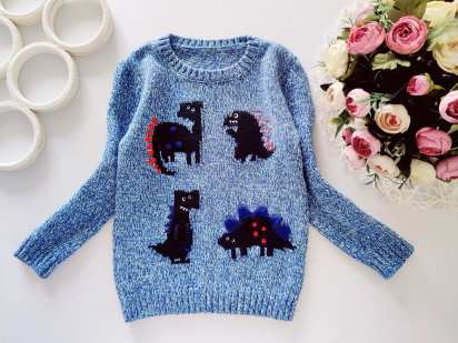 3,4 года, рост 98,104 Свитер с динозаврами